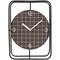 10" Black Metal Geometric Open Frame Clock with Grid Patterned Clockface